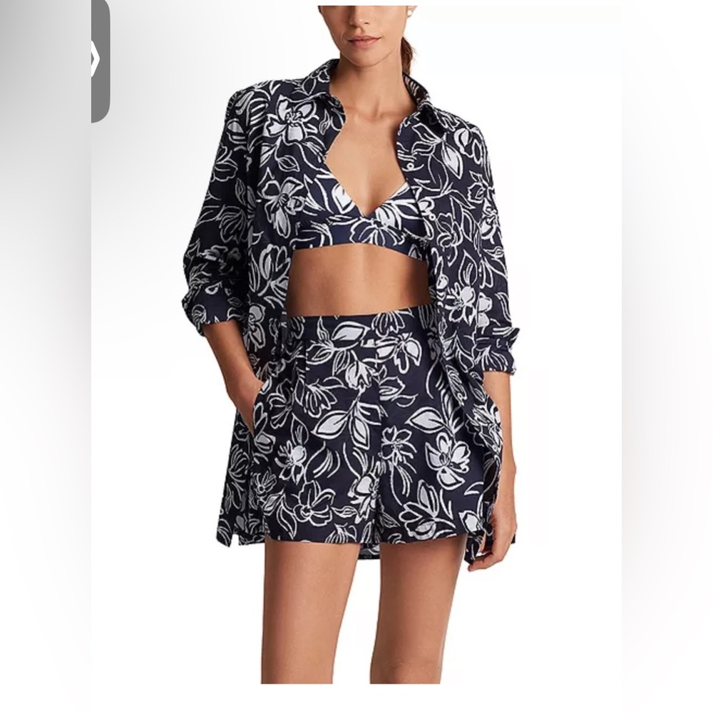 Ralph Lauren Floral Print Shirt & Short Set